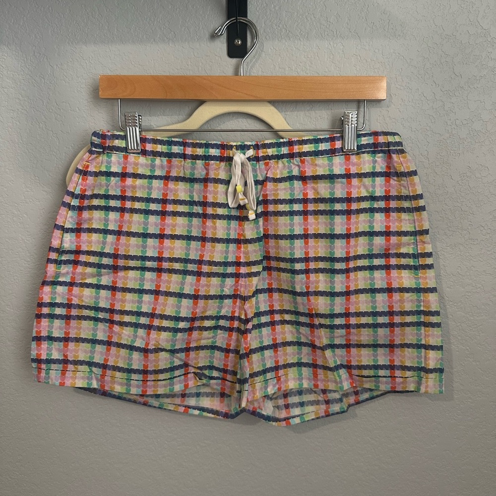 Kerri Rosenthal Plaid Rainbow Heart Shorts